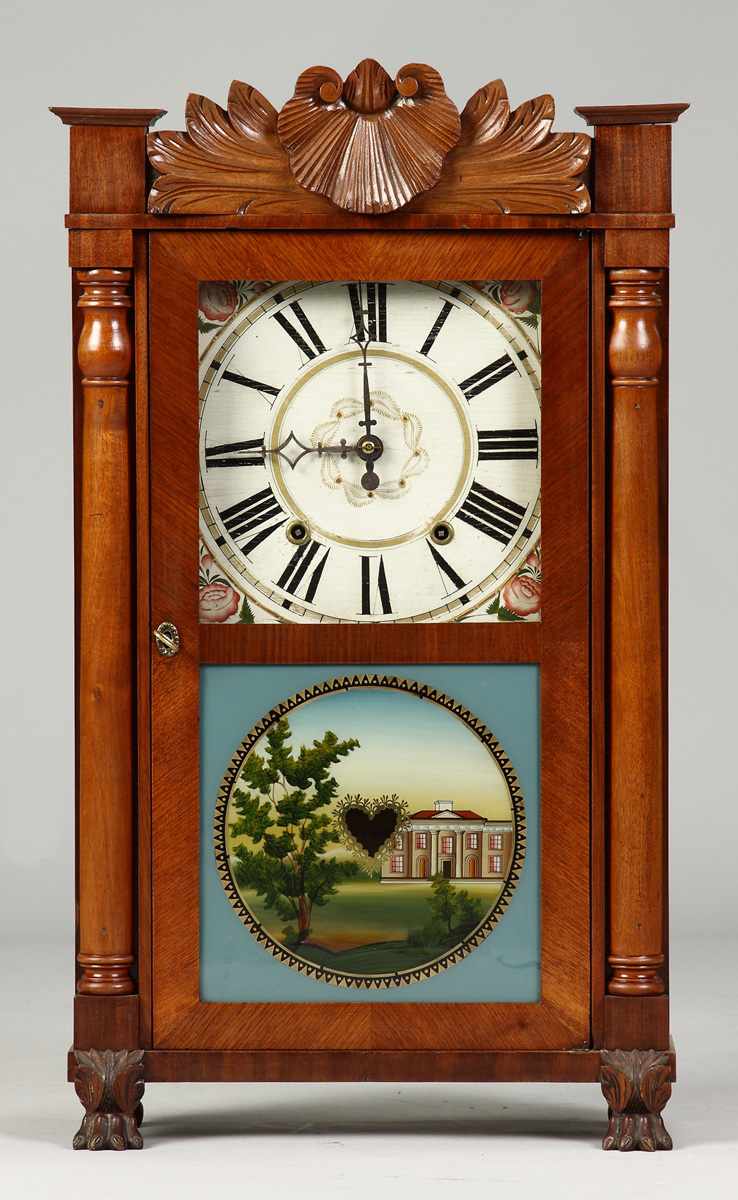 Appraisal: P Barnes Co Bristol CT Shelf Clock Mahogany case with