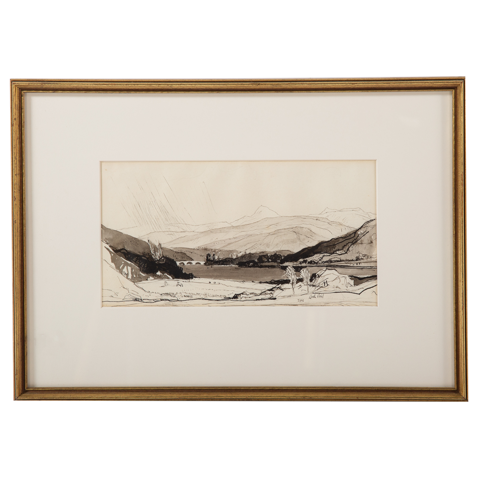 Appraisal: DAVID YOUNG CAMERON LOCH VOIL INK WITH WASH British -