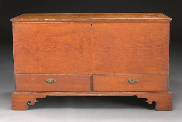 Appraisal: An American stained pine blanket chest late th century height