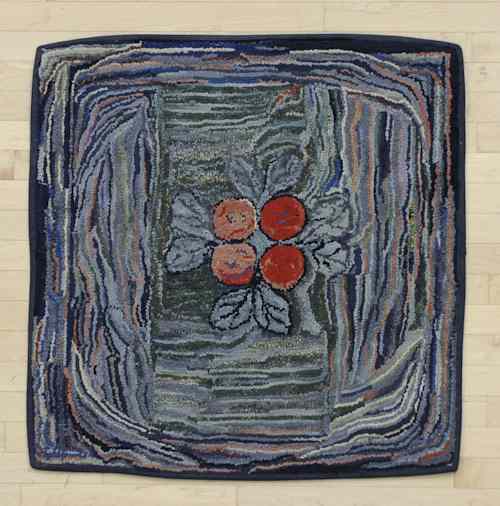 Appraisal: Pennsylvania floral hooked rug th c x