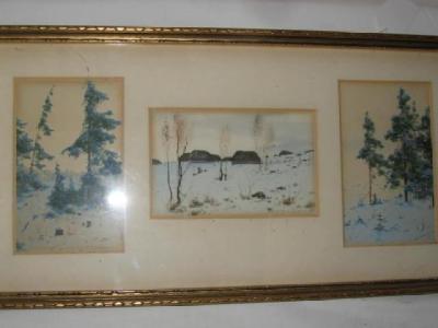 Appraisal: RUSSIAN SCHOOL Winter Landscapes set of six signed by two