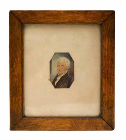 Appraisal: American School th century miniature portrait of a gentleman Unsigned