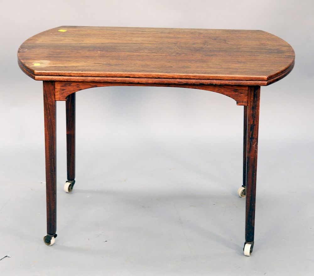 Appraisal: Rosewood cart serving table with twist top ht in top