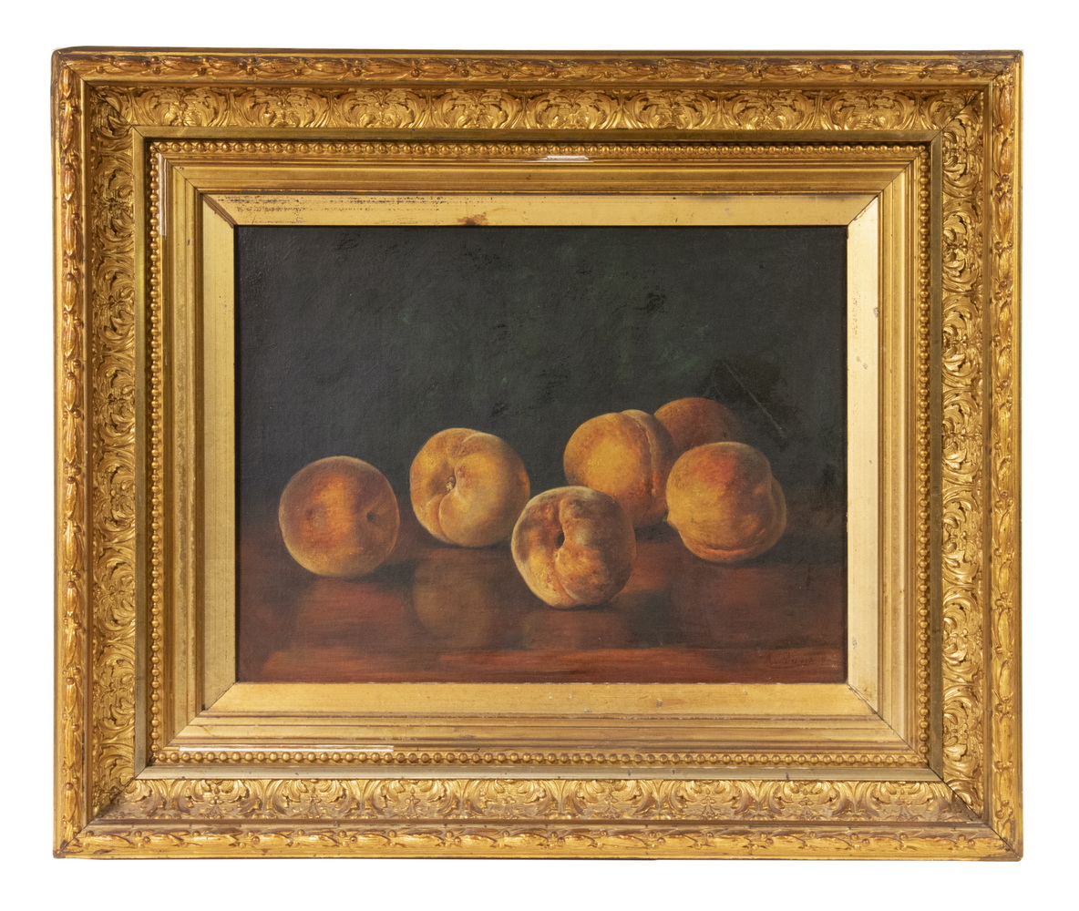 Appraisal: AUGUST LAUX NY GERMANY - Six Over-ripe Peaches on a