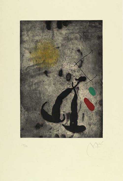 Appraisal: MIRO JOAN Le Fugitif the fugitive Aquatint and dry point