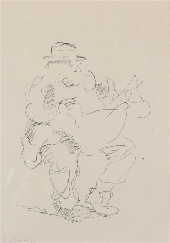 Appraisal: ISABEL BISHOP American - MAN ON BENCH signed in pencil