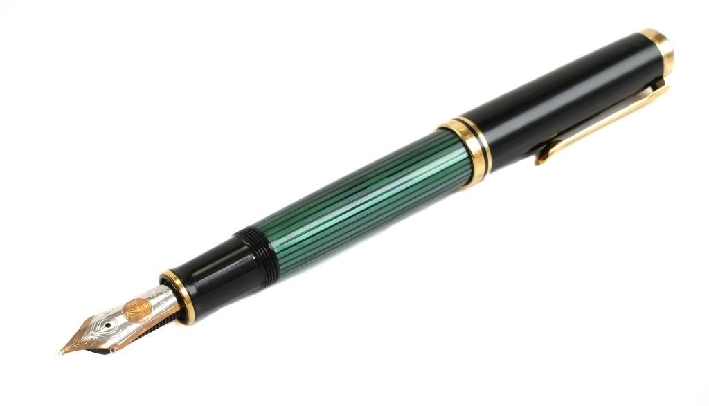 Appraisal: PELIKAN M Souveran green black K gold M nib piston