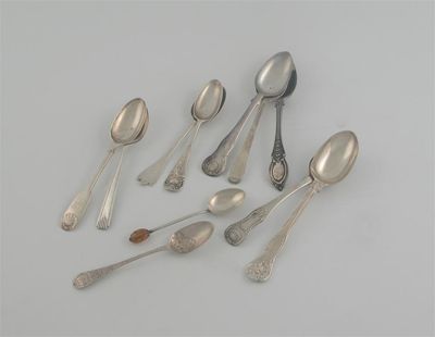 Appraisal: Various teaspoons including a set of six Edinburgh made King's