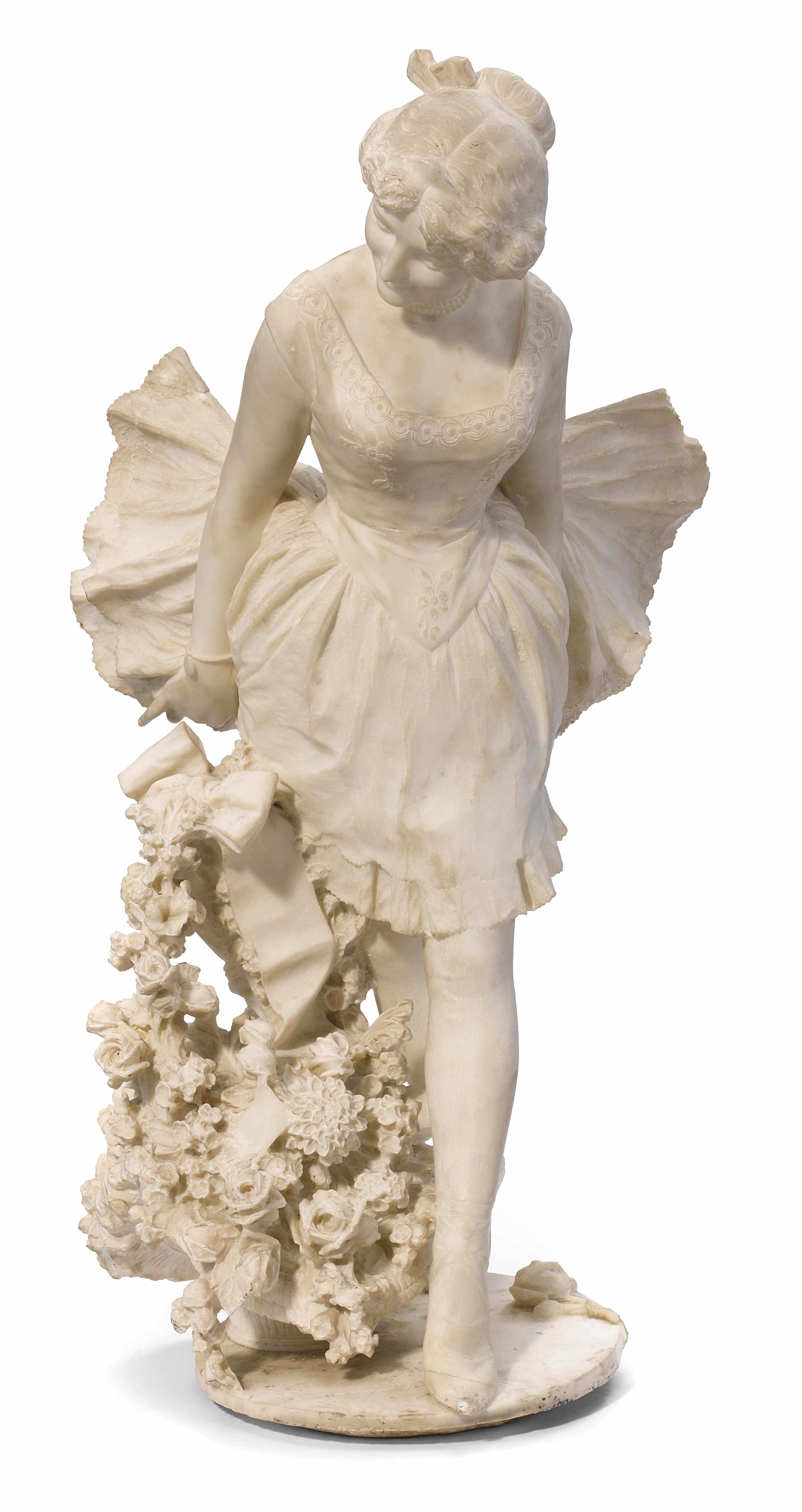 Appraisal: An Italian carved marble figure of a dancer late th