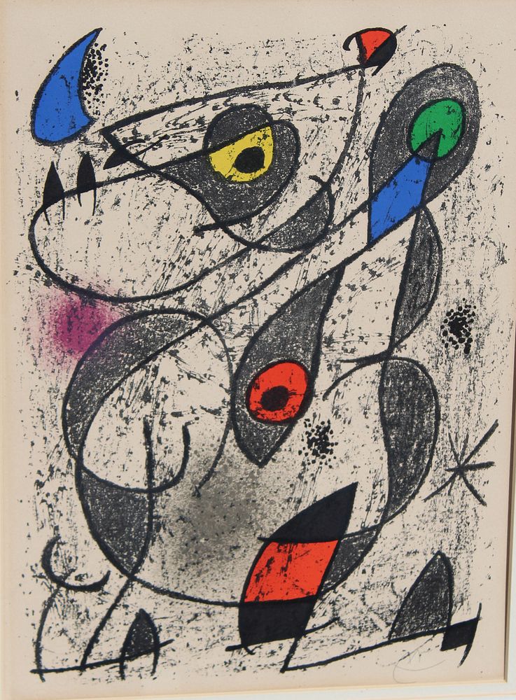 Appraisal: Joan Miro Color Lithograph Joan Miro Color Lithograph Signed in