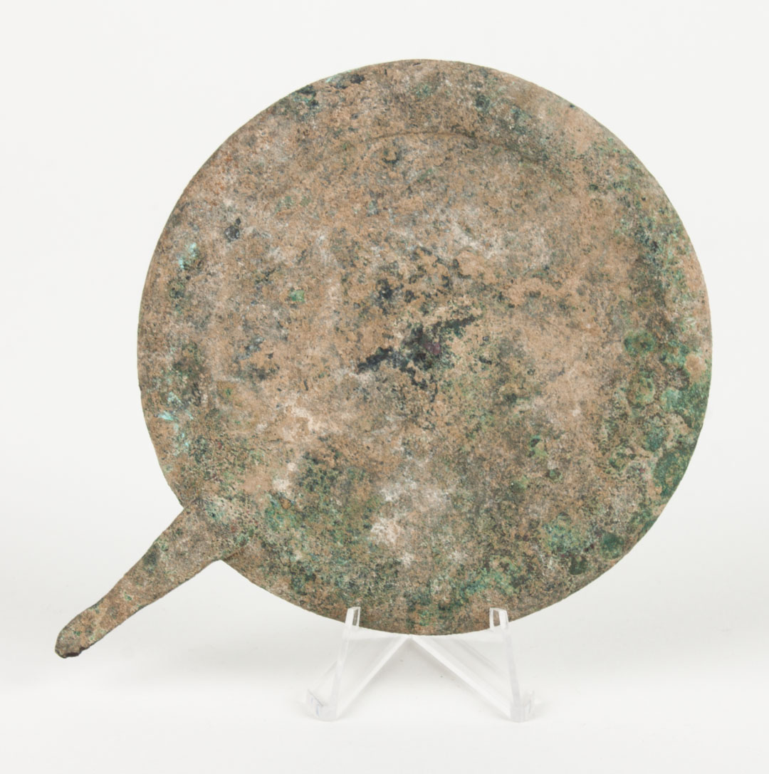 Appraisal: Ancient Greek bronze hand mirror rd century B C E