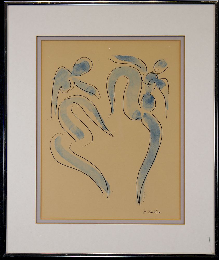 Appraisal: Framed Figural Abstract Print Matisse Framed Figural Abstract Print Matisse