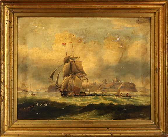 Appraisal: British School Second Quarter th Century A Schooner Near the