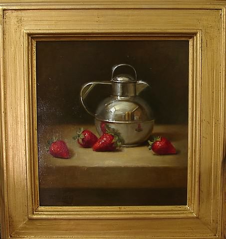 Appraisal: Strawberries and Cream oil on panel x SLR Ewing Artist