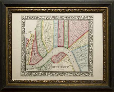 Appraisal: S Augustus Mitchell PLAN OF NEW ORLEANS Hand-colored engraving Estimate