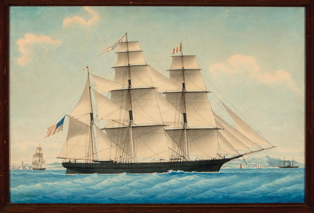 Appraisal: Joseph Honor Maxime Pellegrin French - Barque Zephyr Capt Ernest