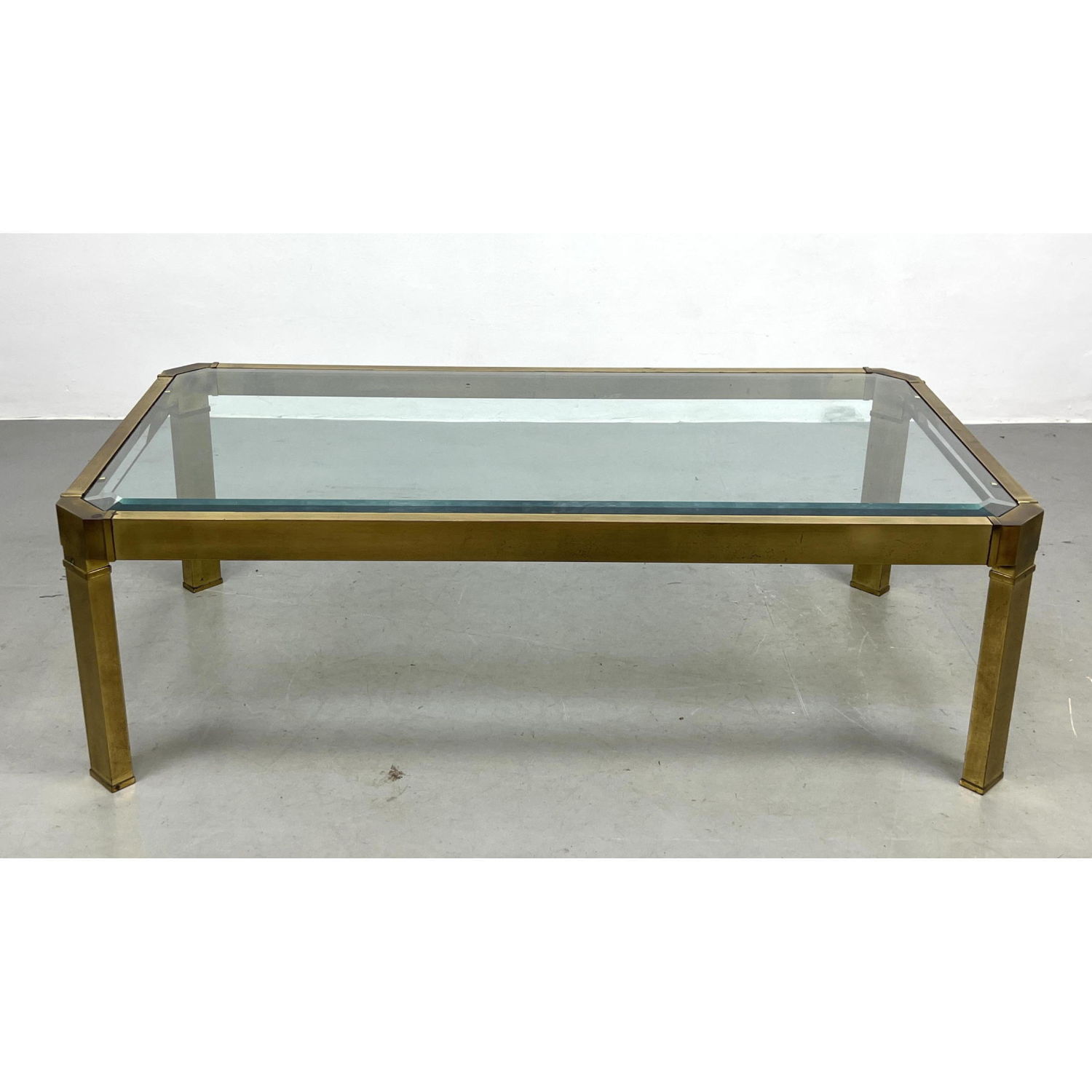 Appraisal: MASTERCRAFT Bronze Frame Coffee Cocktail Table Inset Glass Top Not