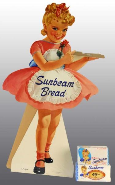 Appraisal: Cardboard Sun Beam Bread Advertising Standup Sign Description Includes two