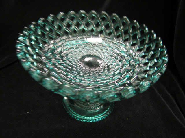 Appraisal: Victorian Glass Compote basketweave attributed to Afterbury