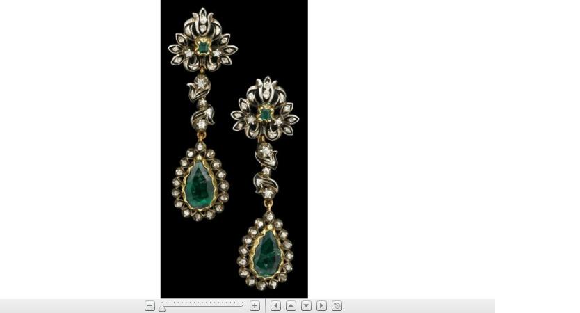 Appraisal: Silver topped yellow gold emerald and diamond earringsgeorgian