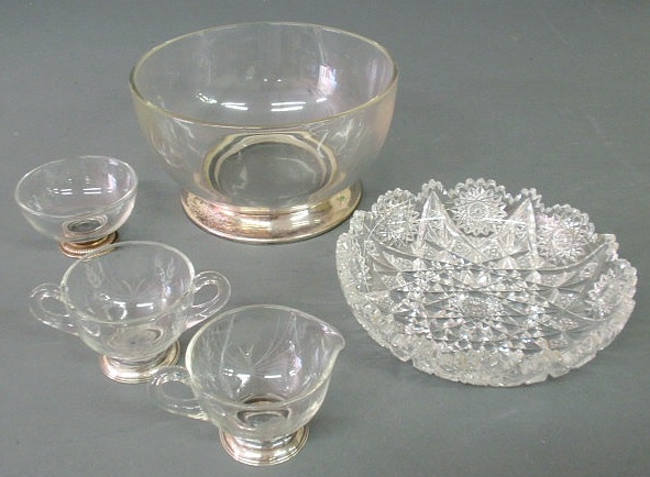 Appraisal: Cut glass dish dia glass salad bowl dia small bowl