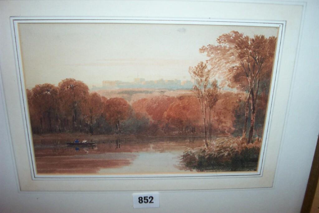 Appraisal: An early th century watercolour of a river scene with