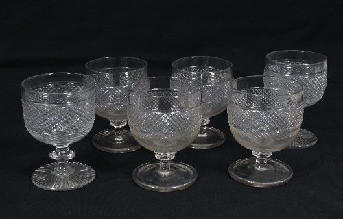 Appraisal: A set of six cut glass rummers cm '' high