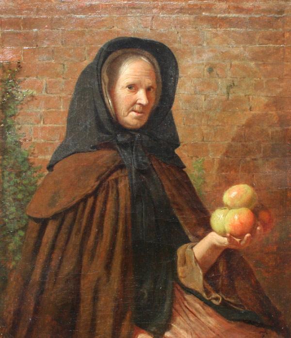 Appraisal: FAED Thomas Scottish - after ''The Apple Seller'' Oil Canvas