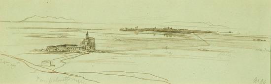 Appraisal: Edward Lear - Sketch for Landscape Water Pencil and inkInscribed