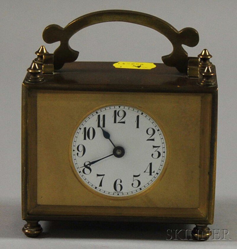 Appraisal: French Brass Table Timepiece both case and movement marked D