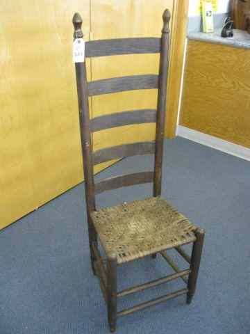 Appraisal: Country Ladderback Chair split oak seat