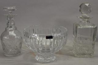 Appraisal: Glass Articles One Waterford Bowl and two Waterford style decanters