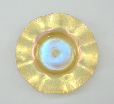 Appraisal: A Gold Favrile Glass Dish Marked L C T Favrile