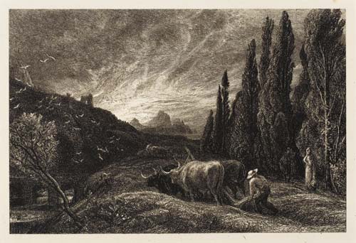 Appraisal: SAMUEL PALMER Three etchings The Willow The Herdsman's Cottage The