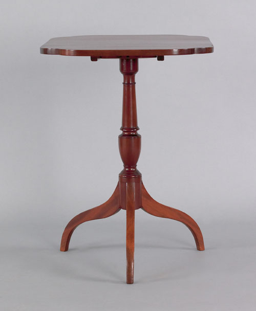 Appraisal: Federal mahogany candlestand early th c with a tilt top