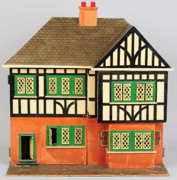 Appraisal: Large Early Wooden Child's Dollhouse Unmarked but probably German Very