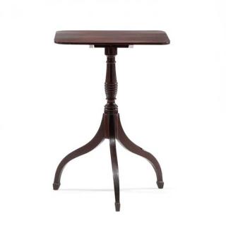 Appraisal: The Wright Family Federal Tilt Top Candlestand circa mahogany attributed