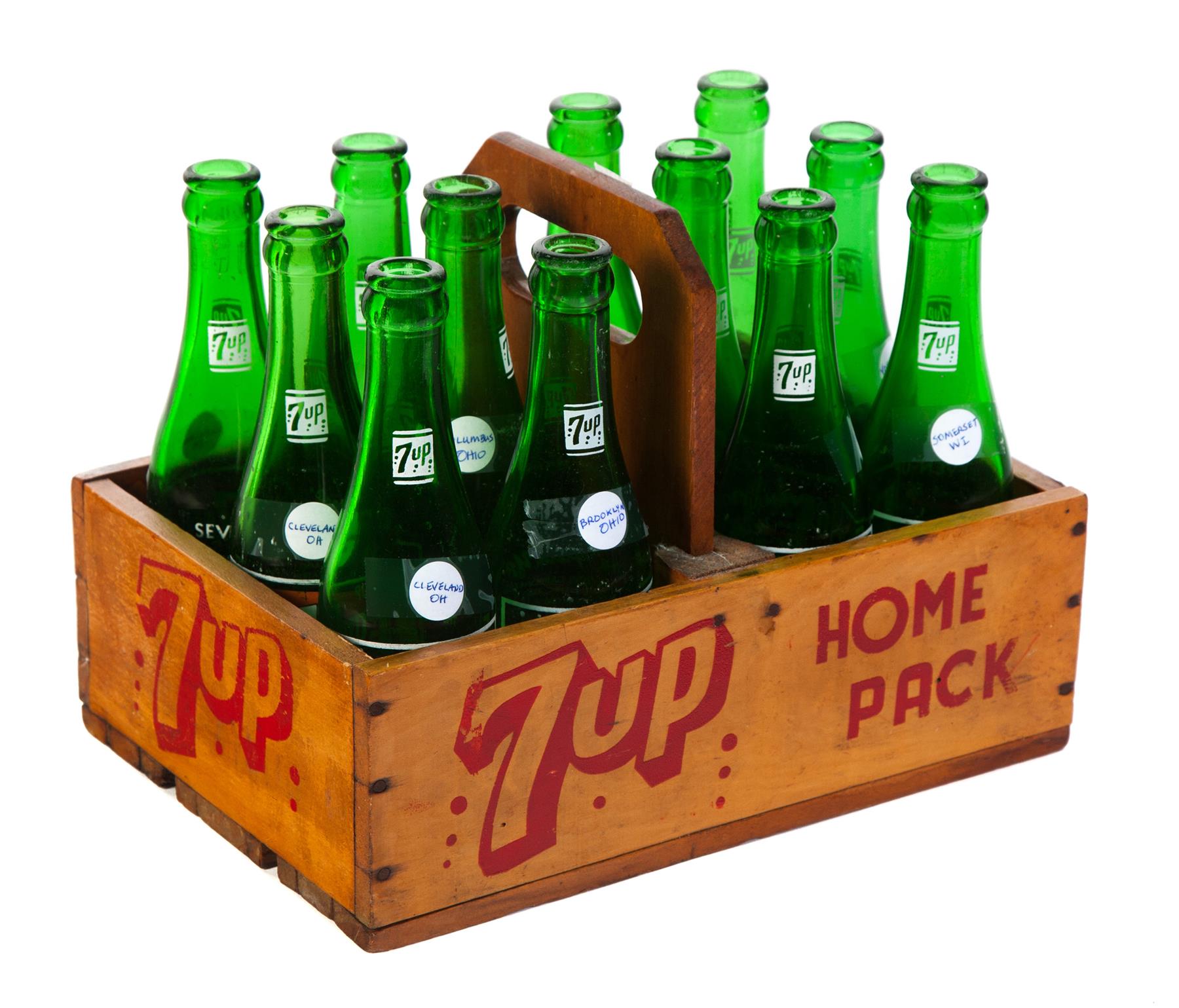 Appraisal: UP HOME PACK CARRIER WITH BOTTLES American mid th century