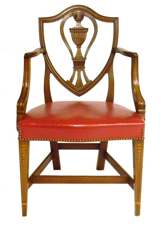 Appraisal: Nathan Margolis arm chair early th C Connecticut reproduction of