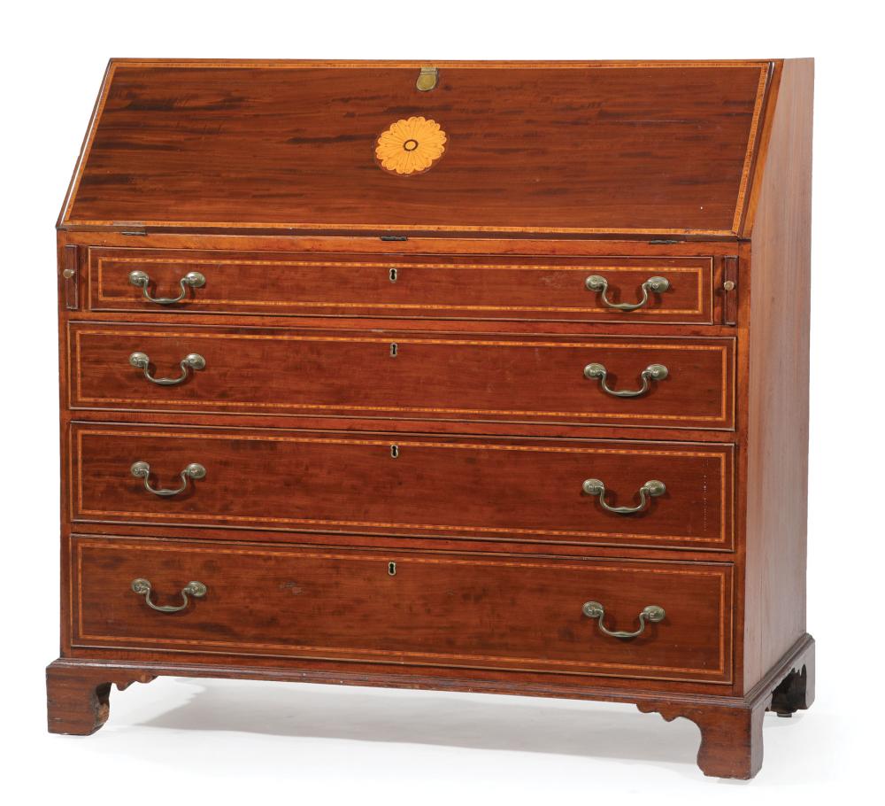 Appraisal: George III Inlaid Mahogany Slant-Front Desk late th early th