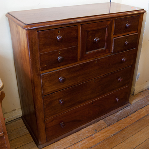 Appraisal: EIGHT DRAWER VICTORIAN MAHOGANY CHEST OF DRAWERS