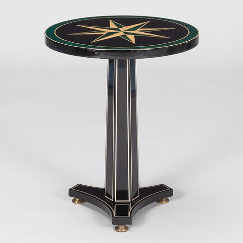 Appraisal: MID CENTURY MODERN BLACK AND LACQUERED SIDE TABLE WITH FAUX