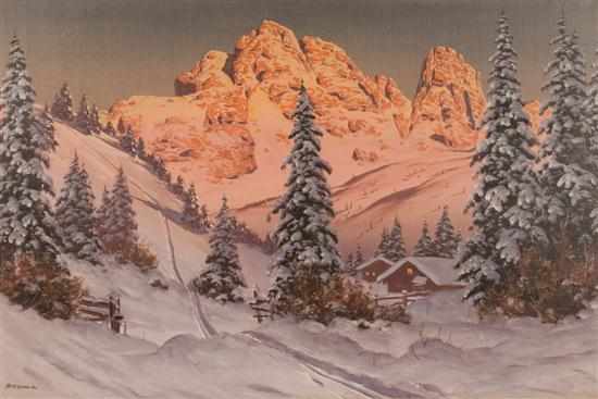 Appraisal: Hans Smatlak Barma Austrian b Alpine Landscape oil on canvas