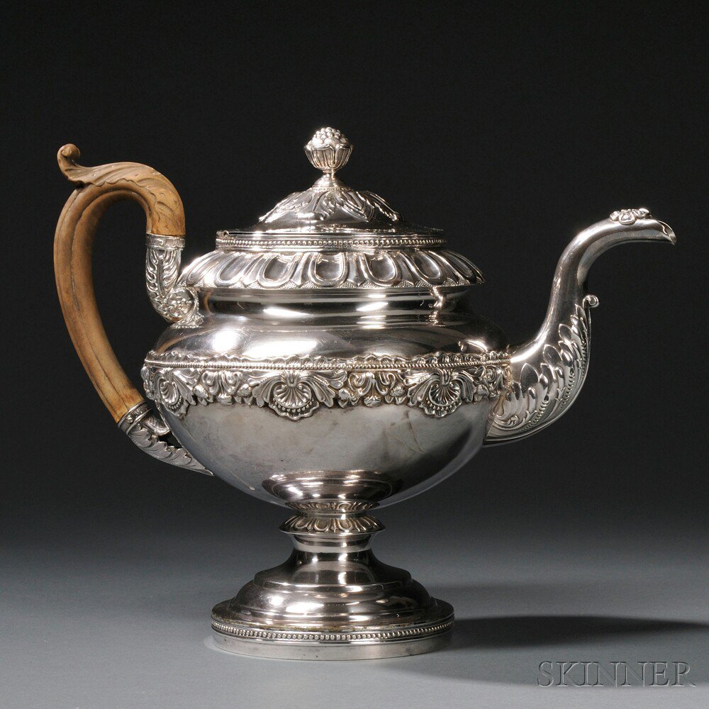 Appraisal: Late Federal Period Coin Silver Teapot Philadelphia Pennsylvania - Thomas