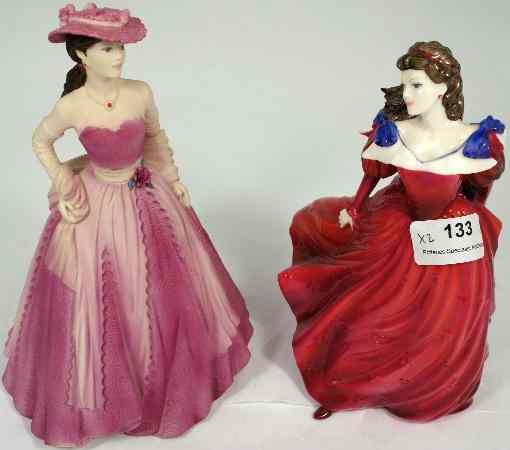 Appraisal: Coalport figures Evening Promenade Matt and Lady in Red dress