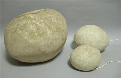 Appraisal: SET OF THREE ANDRE CAZENAVE LIGHTING STONES Circa glass reinforced