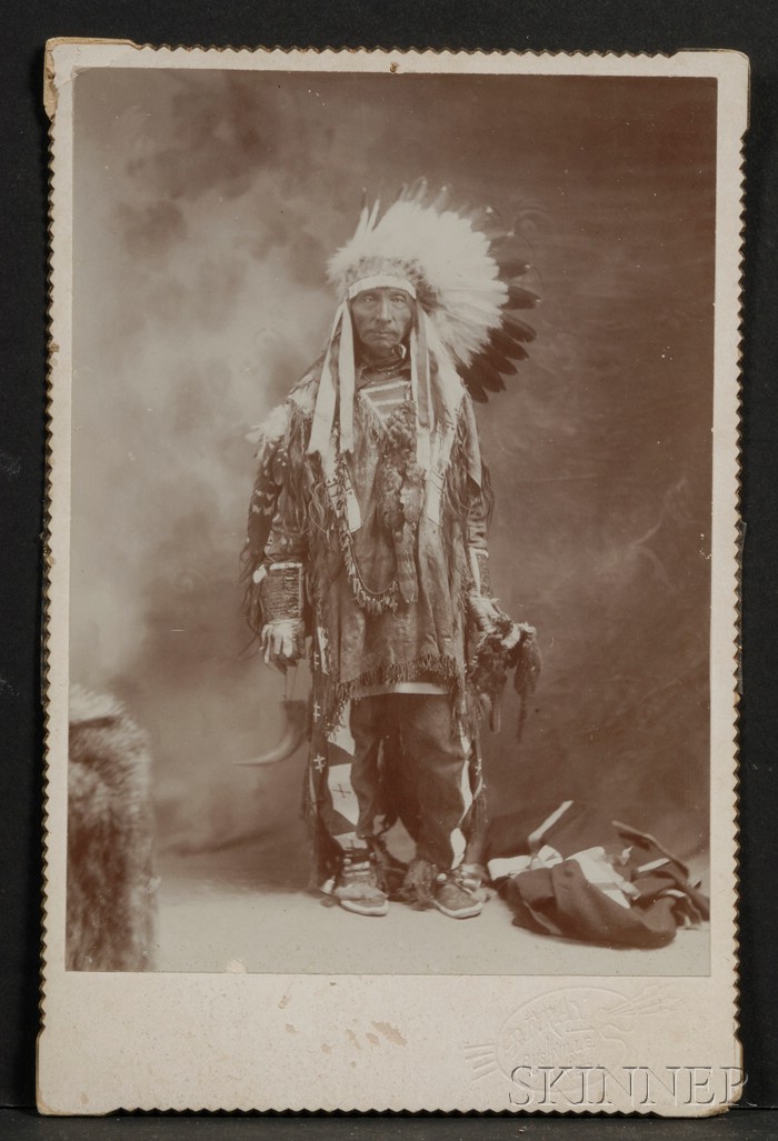 Appraisal: Cabinet Card Photograph of Lone Wolf stamped B F Ray