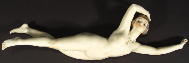 Appraisal: Continental porcelain nude figurine with hand painted decoration cm high