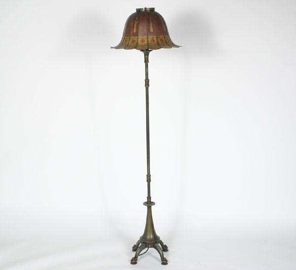 Appraisal: French Art Deco octagonal cast metal floor lamp with gilt