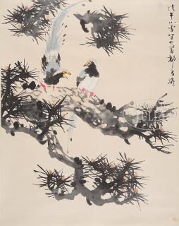 Appraisal: STYLE OF TANG YUN Chinese - TWO BIRDS ON PINE